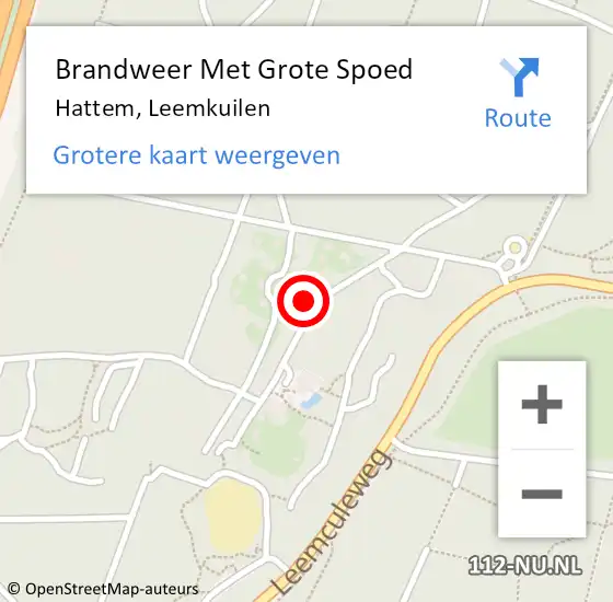 Locatie op kaart van de 112 melding: Brandweer Met Grote Spoed Naar Hattem, Leemkuilen op 9 september 2018 18:17