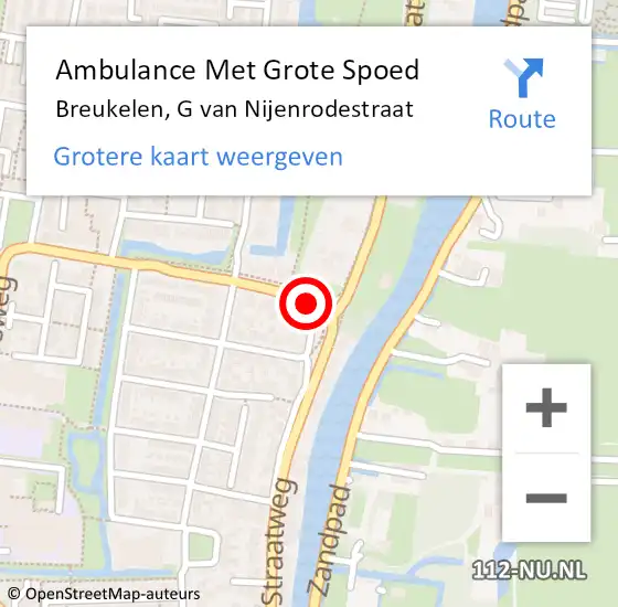 Locatie op kaart van de 112 melding: Ambulance Met Grote Spoed Naar Breukelen, G van Nijenrodestraat op 9 september 2018 20:28