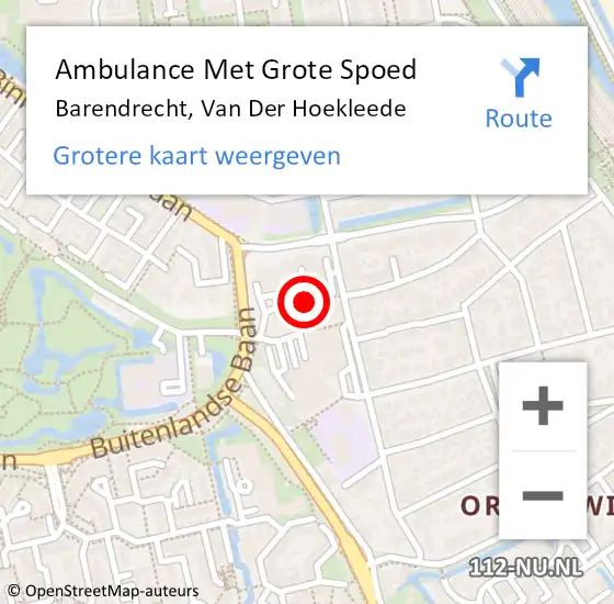 Locatie op kaart van de 112 melding: Ambulance Met Grote Spoed Naar Barendrecht, A29 Re hectometerpaal: 13,0 op 9 september 2018 21:24