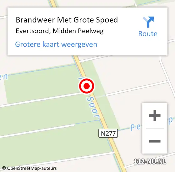 Locatie op kaart van de 112 melding: Brandweer Met Grote Spoed Naar Evertsoord, Midden Peelweg op 9 september 2018 21:50