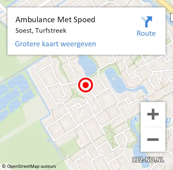 Locatie op kaart van de 112 melding: Ambulance Met Spoed Naar Soest, Turfstreek op 10 september 2018 01:10