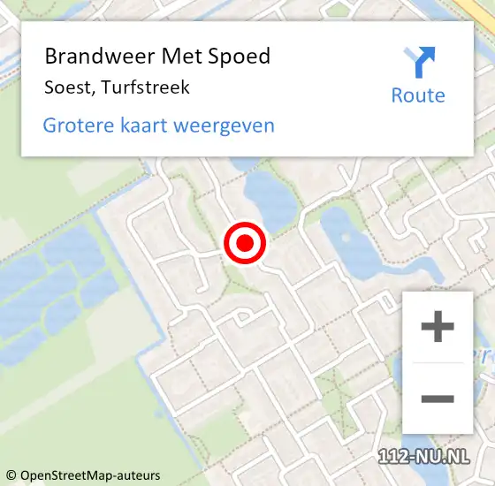 Locatie op kaart van de 112 melding: Brandweer Met Spoed Naar Soest, Turfstreek op 10 september 2018 01:51