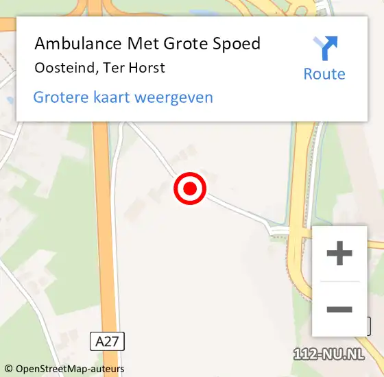 Locatie op kaart van de 112 melding: Ambulance Met Grote Spoed Naar Oosteind, Ter Horst op 10 september 2018 02:34