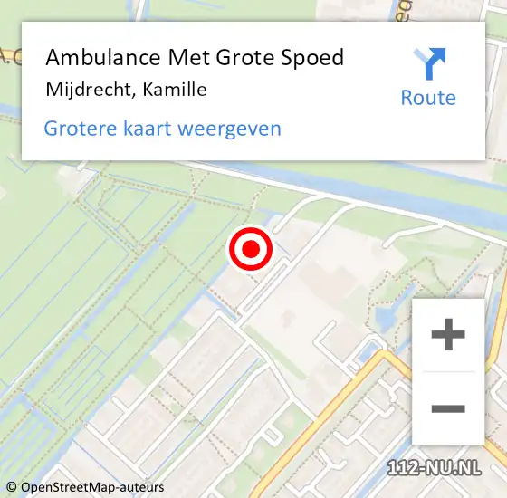 Locatie op kaart van de 112 melding: Ambulance Met Grote Spoed Naar Mijdrecht, Kamille op 10 september 2018 04:25