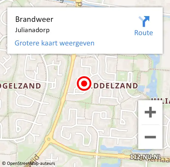 Locatie op kaart van de 112 melding: Brandweer Julianadorp op 10 september 2018 04:28