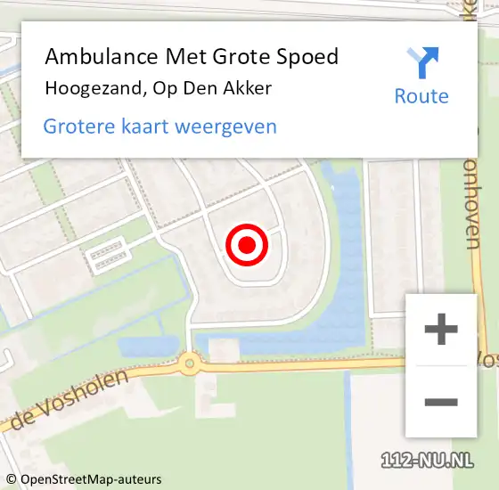 Locatie op kaart van de 112 melding: Ambulance Met Grote Spoed Naar Hoogezand, Op Den Akker op 10 september 2018 06:25