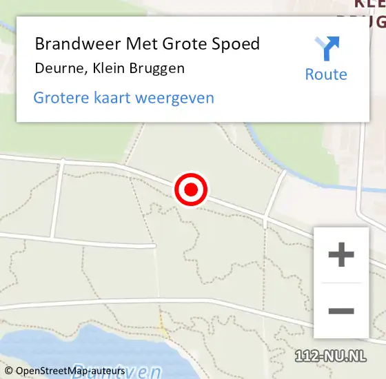 Locatie op kaart van de 112 melding: Brandweer Met Grote Spoed Naar Deurne, Klein Bruggen op 10 september 2018 08:21