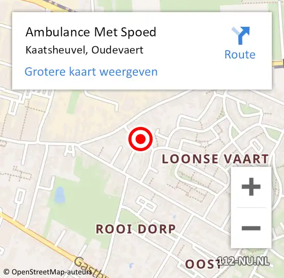 Locatie op kaart van de 112 melding: Ambulance Met Spoed Naar Kaatsheuvel, Oudevaert op 10 september 2018 09:18