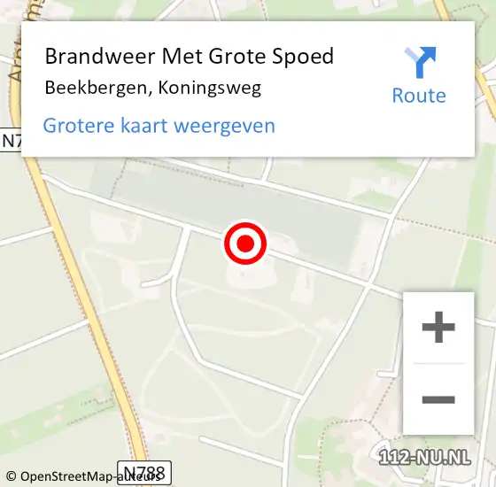 Locatie op kaart van de 112 melding: Brandweer Met Grote Spoed Naar Beekbergen, Koningsweg op 8 maart 2014 16:33