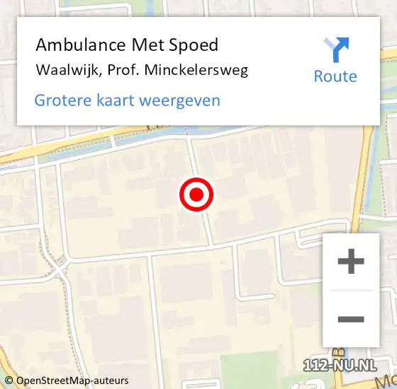 Locatie op kaart van de 112 melding: Ambulance Met Spoed Naar Waalwijk, Prof. Minckelersweg op 10 september 2018 11:53