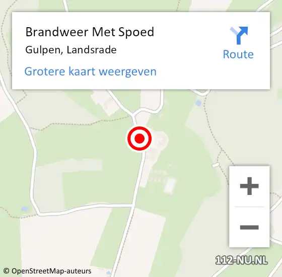 Locatie op kaart van de 112 melding: Brandweer Met Spoed Naar Gulpen, Landsrade op 10 september 2018 12:37