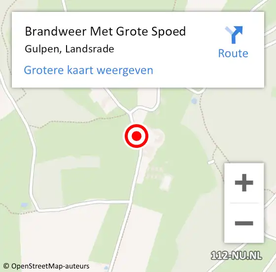 Locatie op kaart van de 112 melding: Brandweer Met Grote Spoed Naar Gulpen, Landsrade op 10 september 2018 12:42