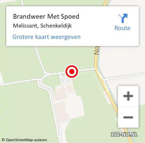 Locatie op kaart van de 112 melding: Brandweer Met Spoed Naar Melissant, Schenkeldijk op 10 september 2018 13:49