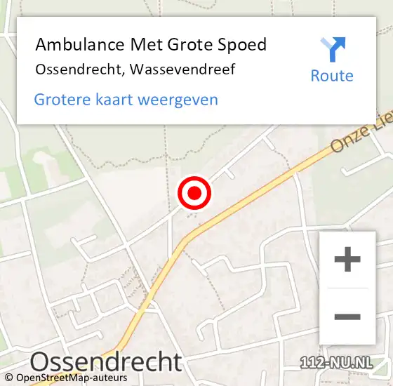 Locatie op kaart van de 112 melding: Ambulance Met Grote Spoed Naar Ossendrecht, Wassevendreef op 10 september 2018 14:08