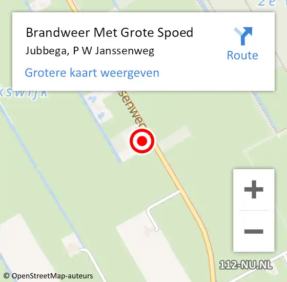 Locatie op kaart van de 112 melding: Brandweer Met Grote Spoed Naar Jubbega, P W Janssenweg op 8 maart 2014 16:53