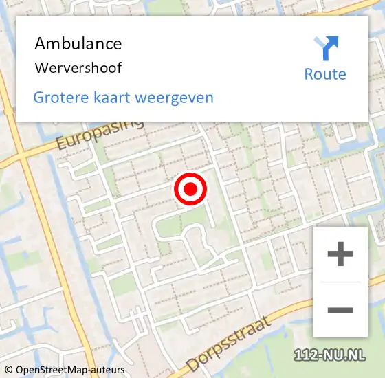 Locatie op kaart van de 112 melding: Ambulance Wervershoof op 10 september 2018 15:31