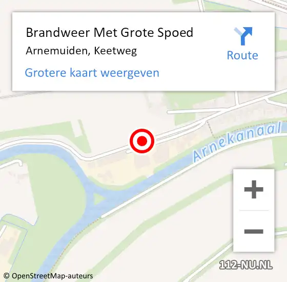 Locatie op kaart van de 112 melding: Brandweer Met Grote Spoed Naar Arnemuiden, Keetweg op 10 september 2018 15:48