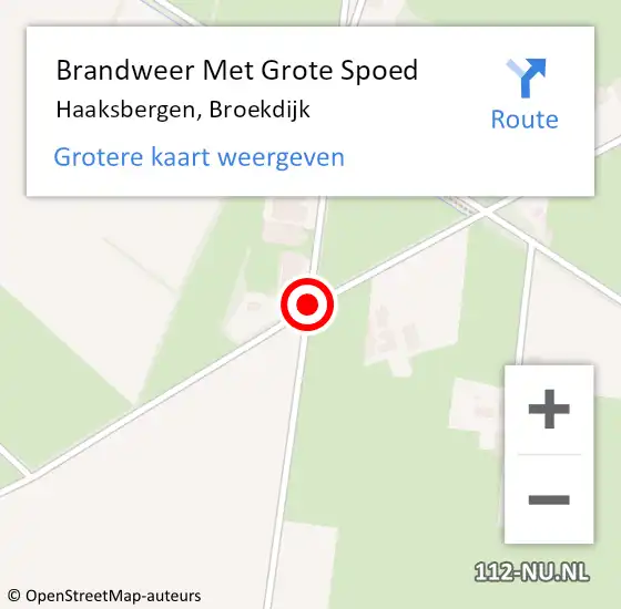 Locatie op kaart van de 112 melding: Brandweer Met Grote Spoed Naar Haaksbergen, Broekdijk op 10 september 2018 16:48