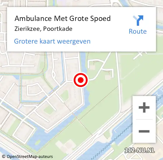 Locatie op kaart van de 112 melding: Ambulance Met Grote Spoed Naar Zierikzee, Poortkade op 10 september 2018 20:06