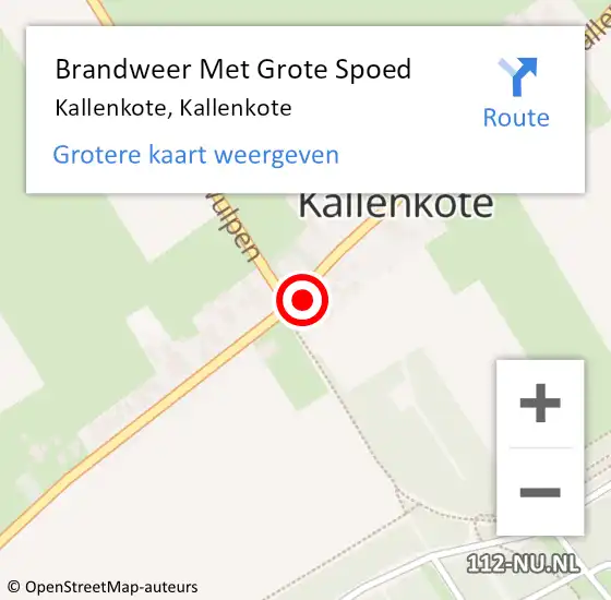 Locatie op kaart van de 112 melding: Brandweer Met Grote Spoed Naar Kallenkote, Kallenkote op 10 september 2018 21:15