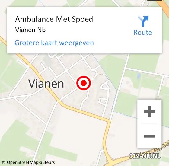 Locatie op kaart van de 112 melding: Ambulance Met Spoed Naar Vianen Nb op 10 september 2018 21:15