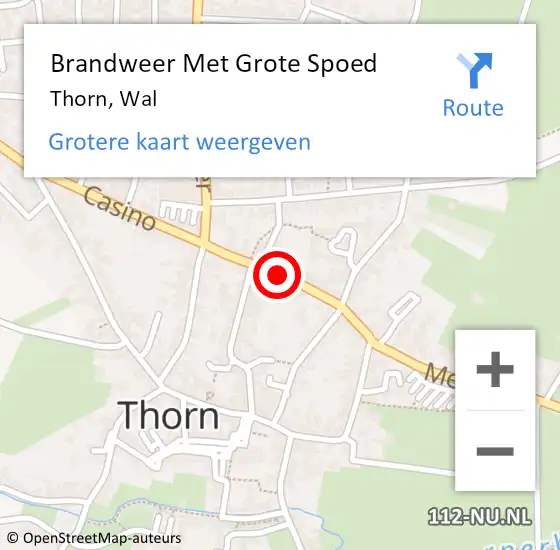 Locatie op kaart van de 112 melding: Brandweer Met Grote Spoed Naar Thorn, Wal op 11 september 2018 00:56