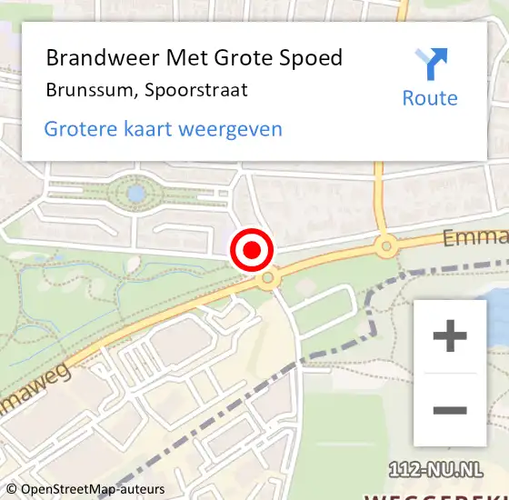 Locatie op kaart van de 112 melding: Brandweer Met Grote Spoed Naar Brunssum, Spoorstraat op 11 september 2018 01:27