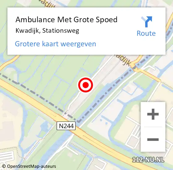 Locatie op kaart van de 112 melding: Ambulance Met Grote Spoed Naar Kwadijk, Stationsweg op 11 september 2018 06:14