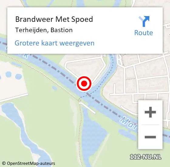 Locatie op kaart van de 112 melding: Brandweer Met Spoed Naar Terheijden, Bastion op 11 september 2018 07:26