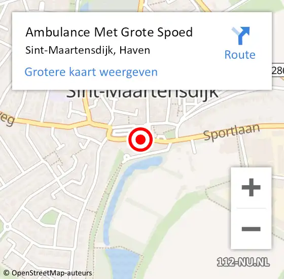 Locatie op kaart van de 112 melding: Ambulance Met Grote Spoed Naar Sint-Maartensdijk, Haven op 11 september 2018 07:41