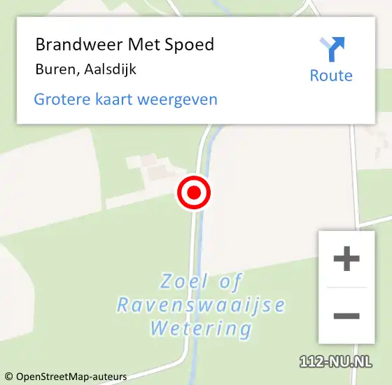 Locatie op kaart van de 112 melding: Brandweer Met Spoed Naar Buren, Aalsdijk op 11 september 2018 08:35