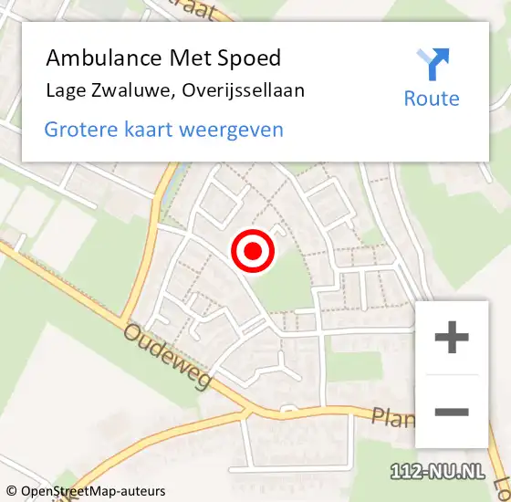 Locatie op kaart van de 112 melding: Ambulance Met Spoed Naar Lage Zwaluwe, Overijssellaan op 11 september 2018 08:37