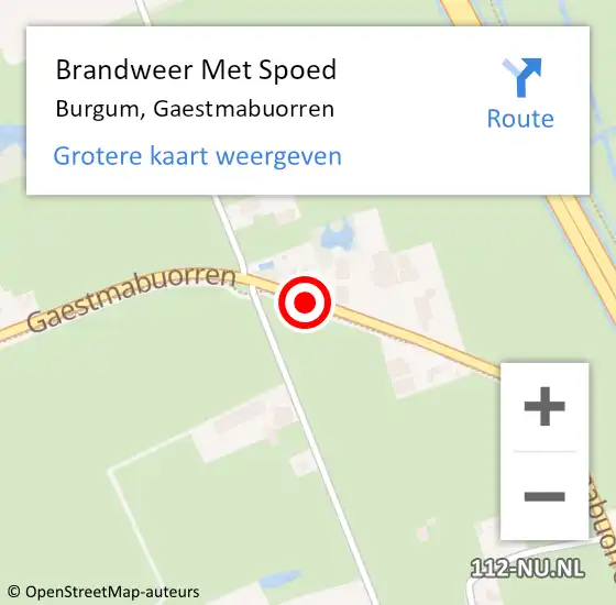 Locatie op kaart van de 112 melding: Brandweer Met Spoed Naar Burgum, Gaestmabuorren op 11 september 2018 08:54