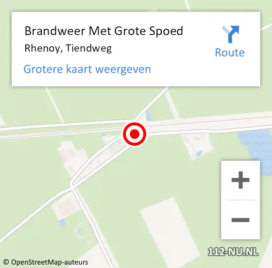 Locatie op kaart van de 112 melding: Brandweer Met Grote Spoed Naar Rhenoy, Tiendweg op 11 september 2018 09:56