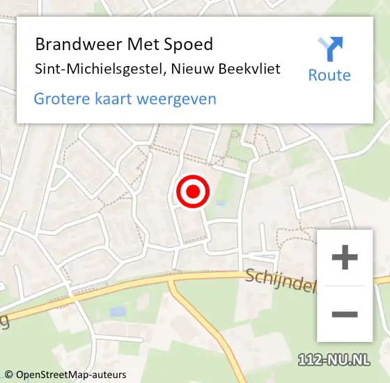 Locatie op kaart van de 112 melding: Brandweer Met Spoed Naar Sint-Michielsgestel, Nieuw Beekvliet op 11 september 2018 10:24