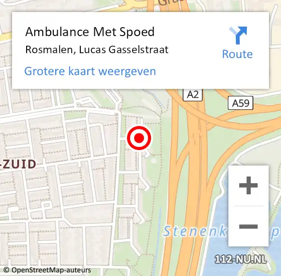 Locatie op kaart van de 112 melding: Ambulance Met Spoed Naar Rosmalen, Lucas Gasselstraat op 11 september 2018 10:30