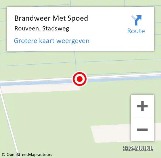 Locatie op kaart van de 112 melding: Brandweer Met Spoed Naar Rouveen, Stadsweg op 11 september 2018 11:26