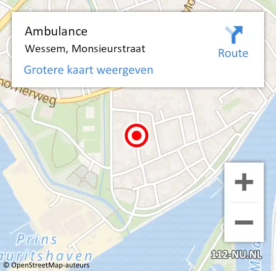 Locatie op kaart van de 112 melding: Ambulance Wessem, Monsieurstraat op 11 september 2018 11:46