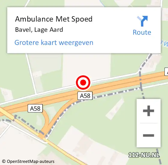 Locatie op kaart van de 112 melding: Ambulance Met Spoed Naar Bavel, Lage Aard op 11 september 2018 12:10