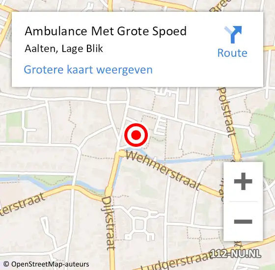 Locatie op kaart van de 112 melding: Ambulance Met Grote Spoed Naar Aalten, Lage Blik op 11 september 2018 12:42