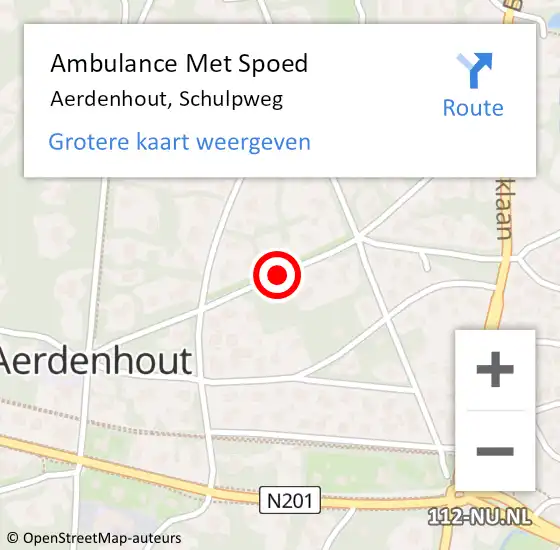 Locatie op kaart van de 112 melding: Ambulance Met Spoed Naar Aerdenhout, Schulpweg op 11 september 2018 12:44