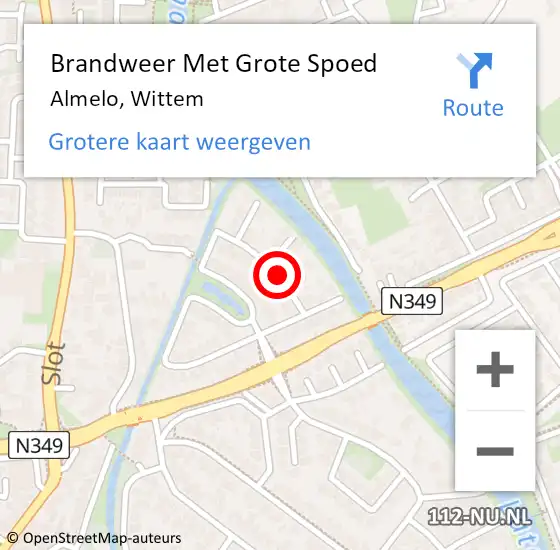 Locatie op kaart van de 112 melding: Brandweer Met Grote Spoed Naar Almelo, Wittem op 11 september 2018 13:56