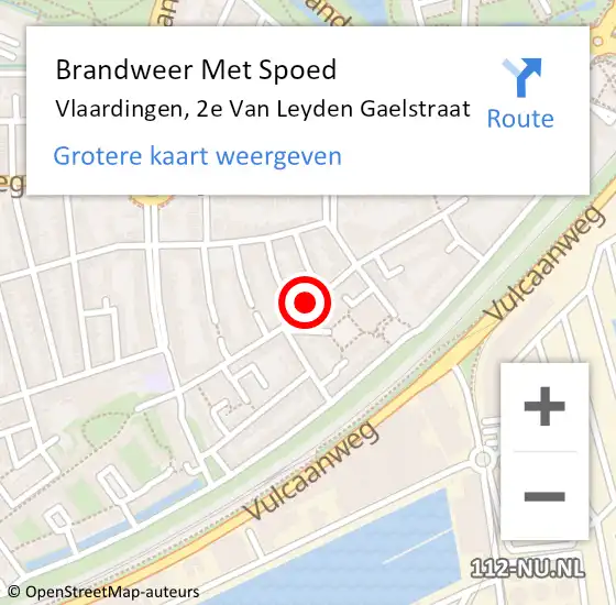 Locatie op kaart van de 112 melding: Brandweer Met Spoed Naar Hekelingen, 2e Van Leyden Gaelstraat op 11 september 2018 14:28