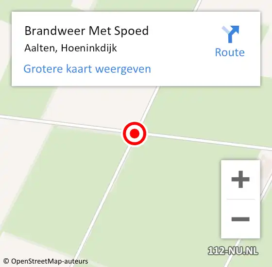 Locatie op kaart van de 112 melding: Brandweer Met Spoed Naar Aalten, Hoeninkdijk op 11 september 2018 15:00