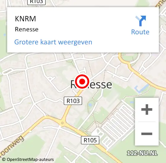 Locatie op kaart van de 112 melding: KNRM Renesse op 11 september 2018 15:25