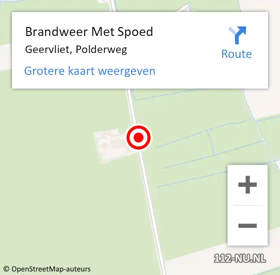 Locatie op kaart van de 112 melding: Brandweer Met Spoed Naar Geervliet, Polderweg op 11 september 2018 15:33