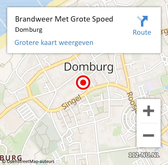 Locatie op kaart van de 112 melding: Brandweer Met Grote Spoed Naar Domburg op 11 september 2018 16:01