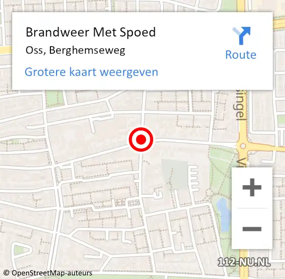 Locatie op kaart van de 112 melding: Brandweer Met Spoed Naar Oss, Berghemseweg op 11 september 2018 18:10