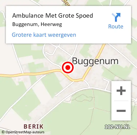 Locatie op kaart van de 112 melding: Ambulance Met Grote Spoed Naar Buggenum, Heerweg op 24 september 2013 18:44