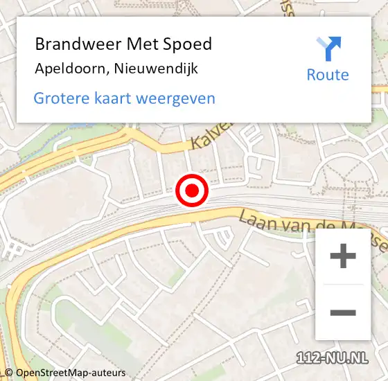 Locatie op kaart van de 112 melding: Brandweer Met Spoed Naar Apeldoorn, Nieuwendijk op 11 september 2018 20:28